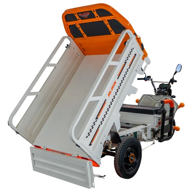 Triciclu Electric Cargo RURIS Pilot 3120A, 2000W, 72V 45Ah, Autonomie 70 km, Utilitar, Sarcina 542 kg, viteza maxima de 25 km/h, conform reglementarilor UE, fara permis, alb