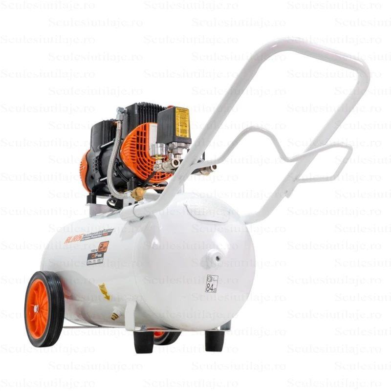 Compresor Silentios RURIS Silent Power 5000 OilFree – 1500W, 2CP, 50L, 236 l/min, 8 Bar, Fara Ulei, 2 Cilindri, 2 Iesiri, Protectii Multiple