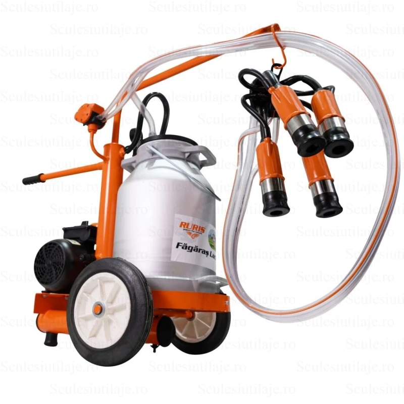 Mulgatoare RURIS Fagaras Lact 601 – 1 Post, Bidon Aluminiu 25L, Motor 550W, 200 l/min