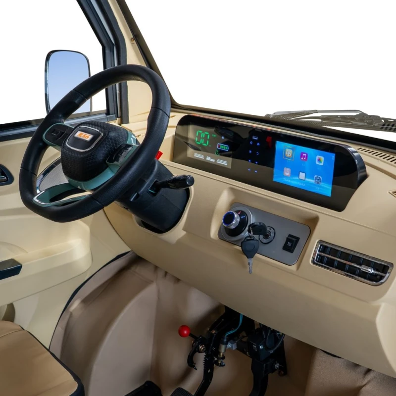 Triciclu electric pick-up RURIS Pilot 5000A, putere maxima 4900 W, autonomie pana la 130 km, cu volan, viteza maxima de 25 km/h, conform reglementarilor UE, fara permis, alba