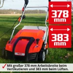 Scarificator si aerator electric HECHT 1848 2 in 1, putere motor 1800 W, sac colectare 55 litri, latime de lucru 40 cm