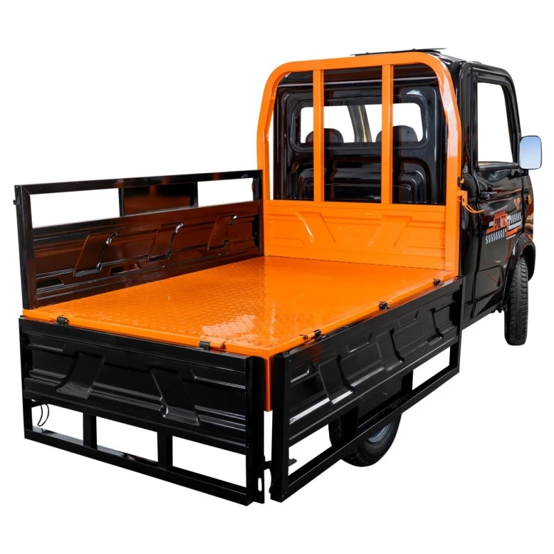 Triciclu electric pick-up RURIS Pilot 5000N, putere maxima 4900 W, autonomie pana la 130 km, cu volan, viteza maxima de 25 km/h, conform reglementarilor UE, fara permis, negru