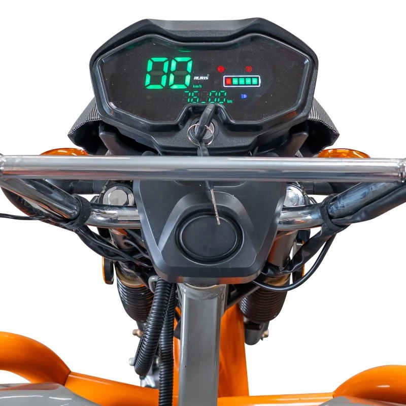 Triciclu Electric Cargo RURIS Pilot 3120G, 2000W, 72V 45Ah, Autonomie 70 km, Gri, viteza maxima de 25 km/h, conform reglementarilor UE, fara permis, gri