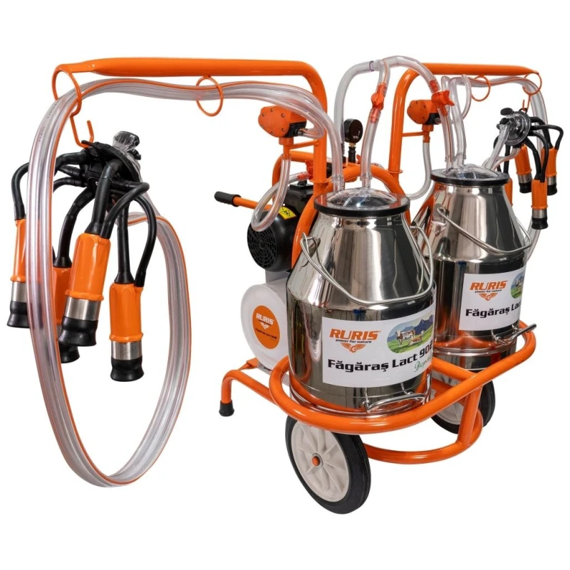 Mulgatoare RURIS Fagaras Lact 902, 2 posturi, 2 bidoane inox 60L, 550W