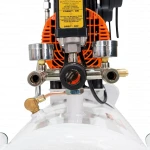 Compresor Silentios RURIS Silent Power 5000 OilFree – 1500W, 2CP, 50L, 236 l/min, 8 Bar, Fara Ulei, 2 Cilindri, 2 Iesiri, Protectii Multiple