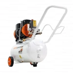 Compresor Silentios RURIS Silent Power 2400 OilFree – 1500W, 2CP, 24L, 236 l/min, 8 Bar, Fara Ulei, 2 Cilindri, 2 Iesiri, Protectii Multiple