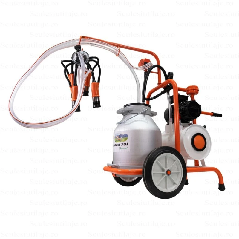 Mulgatoare RURIS Fagaras Lact 701 – 1 Post, Bidon Aluminiu 30L, Vacuum 18L, Motor 550W | Pentru 2-5 Bovine