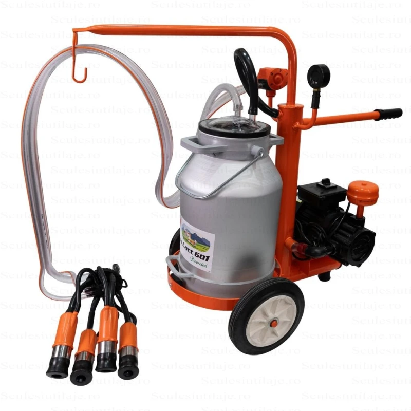 Mulgatoare RURIS Fagaras Lact 601 – 1 Post, Bidon Aluminiu 25L, Motor 550W, 200 l/min