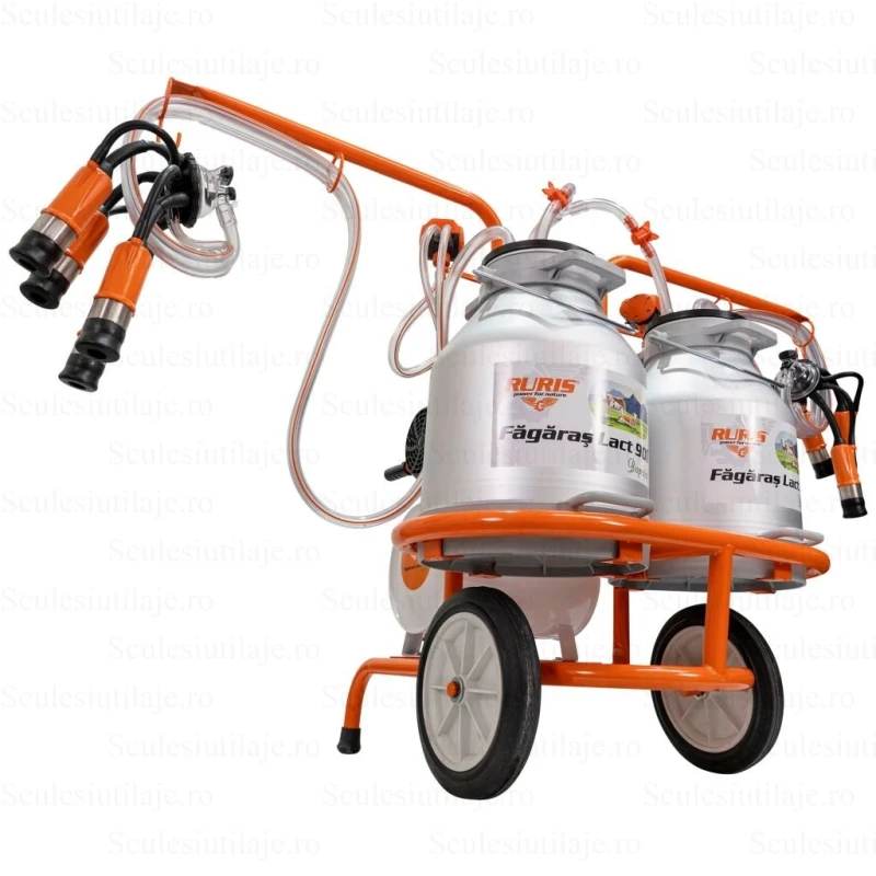 Mulgatoare RURIS Fagaras Lact 901, 2 posturi, 2 bidoane aluminiu 60L, 550W