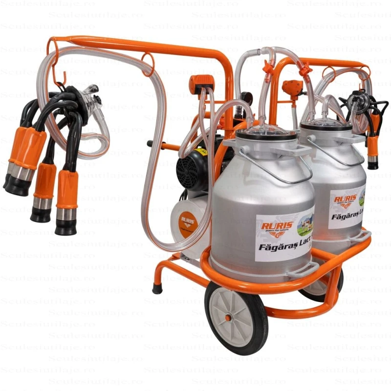 Mulgatoare RURIS Fagaras Lact 901, 2 posturi, 2 bidoane aluminiu 60L, 550W