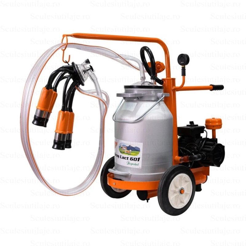 Mulgatoare RURIS Fagaras Lact 601 – 1 Post, Bidon Aluminiu 25L, Motor 550W, 200 l/min