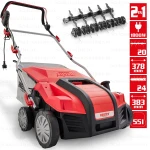 Scarificator si aerator electric HECHT 1848 2 in 1, putere motor 1800 W, sac colectare 55 litri, latime de lucru 40 cm