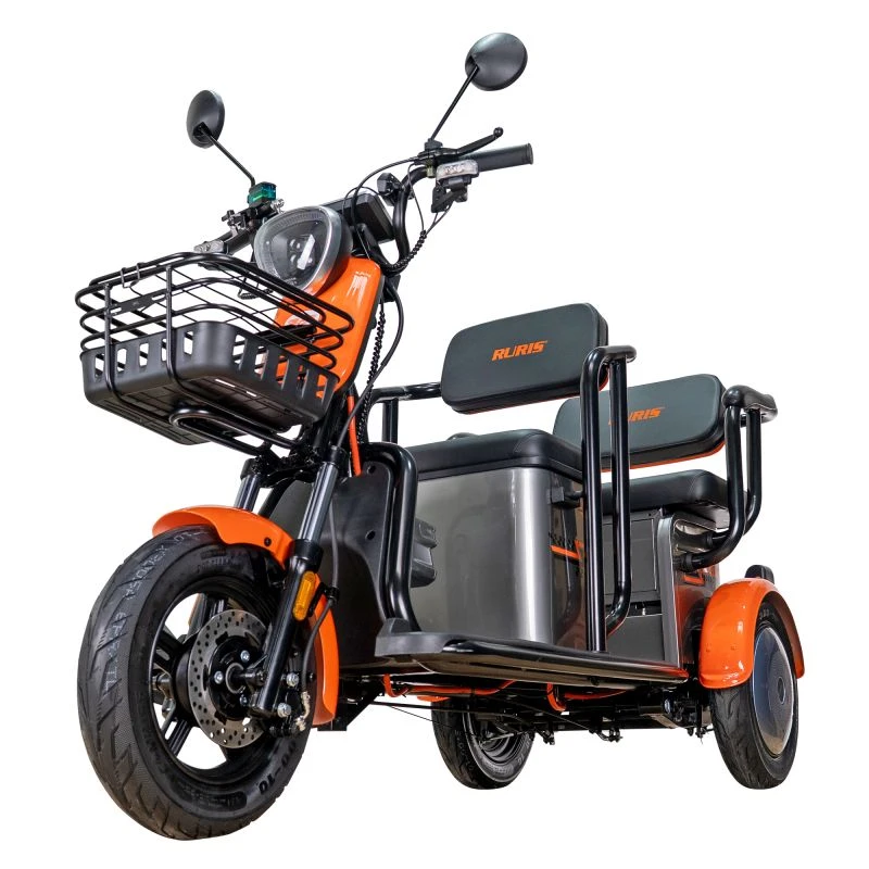 Triciclu Electric RURIS Pilot 3020G, Motor Electric 2000W, Baterie Plumb-Acid 60V 20Ah, Autonomie pana la 50 km, Viteza maxima 25 km/h, Capacitate 286 kg, Gri