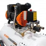 Compresor Silentios RURIS Silent Power 5000 OilFree – 1500W, 2CP, 50L, 236 l/min, 8 Bar, Fara Ulei, 2 Cilindri, 2 Iesiri, Protectii Multiple