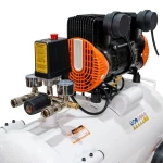 Compresor Silentios RURIS Silent Power 5000 OilFree – 1500W, 2CP, 50L, 236 l/min, 8 Bar, Fara Ulei, 2 Cilindri, 2 Iesiri, Protectii Multiple