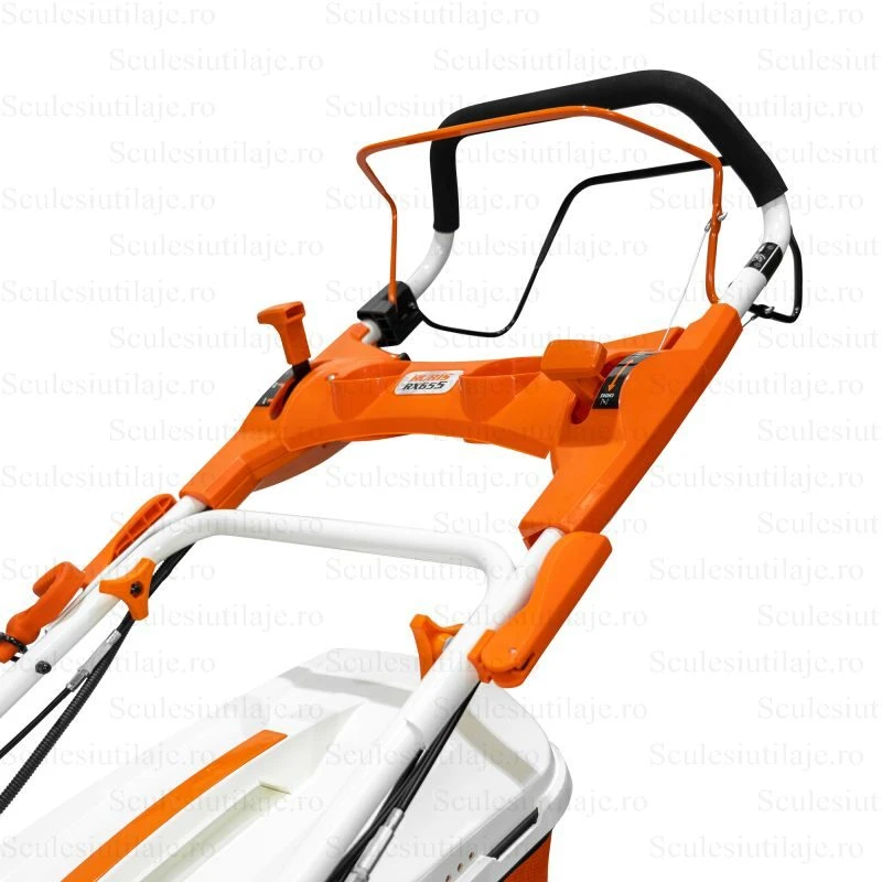 Masina de tuns gazon RURIS RX655 – 5.6 CP, latime de lucru 56 cm, Autopropulsata, Multifuncționala. Pornire electrica