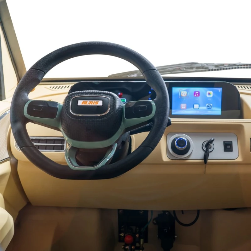 Triciclu electric pick-up RURIS Pilot 5000A, putere maxima 4900 W, autonomie pana la 130 km, cu volan, viteza maxima de 25 km/h, conform reglementarilor UE, fara permis, alba