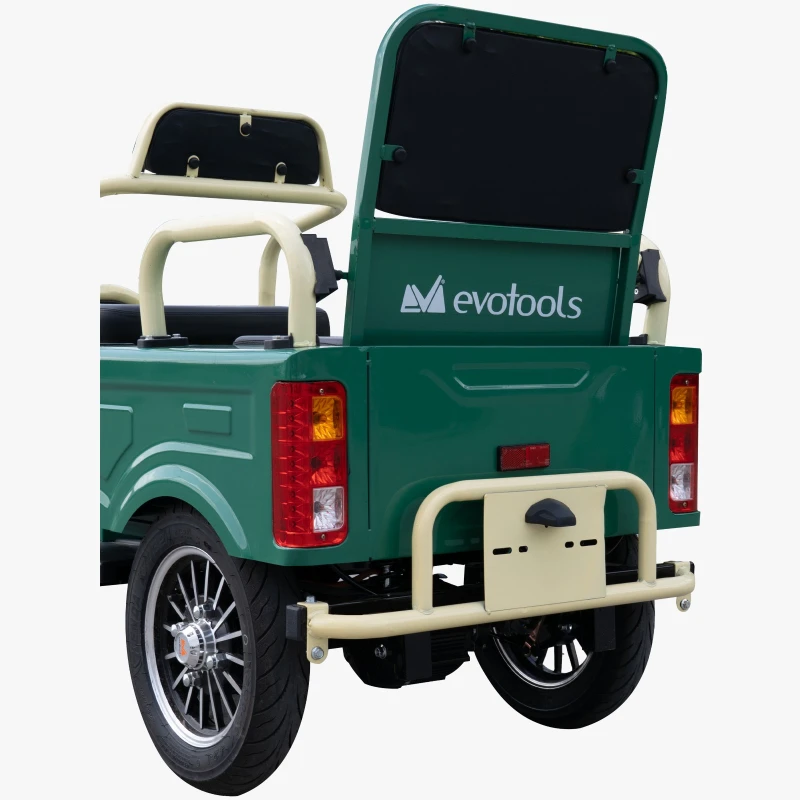 Triciclu electric Evotools TRCC1200, 1200W, baterie 60V20Ah, autonomie 52 KM, viteza maxima de 25 km/h, conform reglementarilor UE, fara permis
