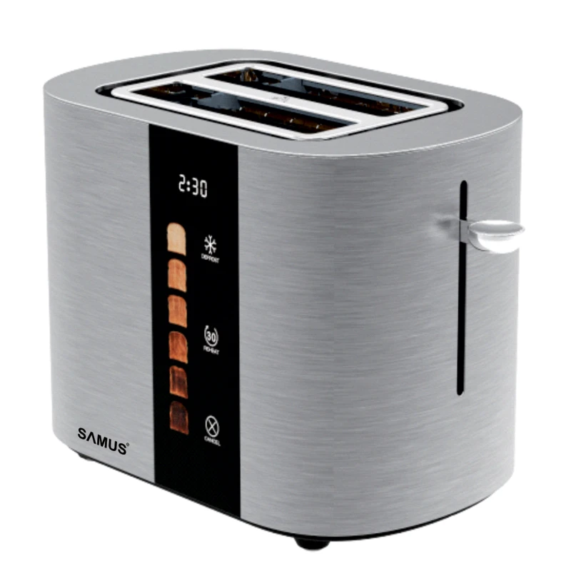 Prajitor de paine Samus Gourmet, 800W, 2 felii, 6 niveluri rumenire, afisaj digital, Touch Control