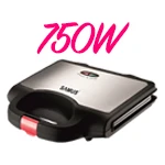 Sandwich maker Samus STG-750BX, 750W, placi grill antiaderente, termostat, carcasa cu inox