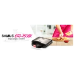 Sandwich maker Samus STG-750BX, 750W, placi grill antiaderente, termostat, carcasa cu inox