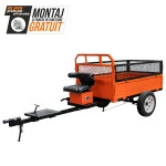 Remorca motocultor RURIS 750S, capacitate incarcare 750 kg, remorca basculabila, obloane detasabile