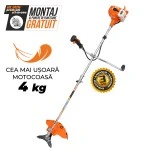 Motocoasa de umar RURIS RR 242 Bravo, motor benzina Khumma, 2 timpi, 24 CC, 1 CP, diametru taiere 255 mm, ham, autocut, cutit 2 dinti, cutit 3 dinti