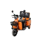 Triciclu electric BLADE DUO MAX 11, 1200W, 60V 20Ah, autonomie 50 km, 3+1 viteze, viteza maxima de 25 km/h, conform reglementarilor UE, fara permis, Portocaliu-Negru
