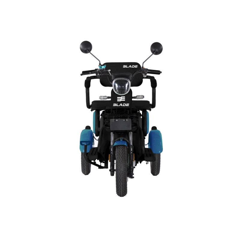 Triciclu electric persoane BLADE VIVA 14, 1200W, 60V 20Ah, autonomie 50 km, viteza maxima de 25 km/h, conform reglementarilor UE, fara permis, Albastru-Negru