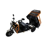Triciclu Cargo electric BLADE Active R6 1300W, autonomie pana la 50 km, baterie plumb-acid 72 V/20 Ah, viteza maxima de 25 km/h, conform reglementarilor UE, fara permis, Negru-Portocaliu