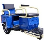 Triciclu electric Evotools TRCC1200, 1200W, baterie 60V20Ah, autonomie 52 KM, viteza maxima de 25 km/h, conform reglementarilor UE, fara permis, albastru