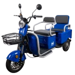 Triciclu electric Evotools TRCC1200, 1200W, baterie 60V20Ah, autonomie 52 KM, viteza maxima de 25 km/h, conform reglementarilor UE, fara permis, albastru