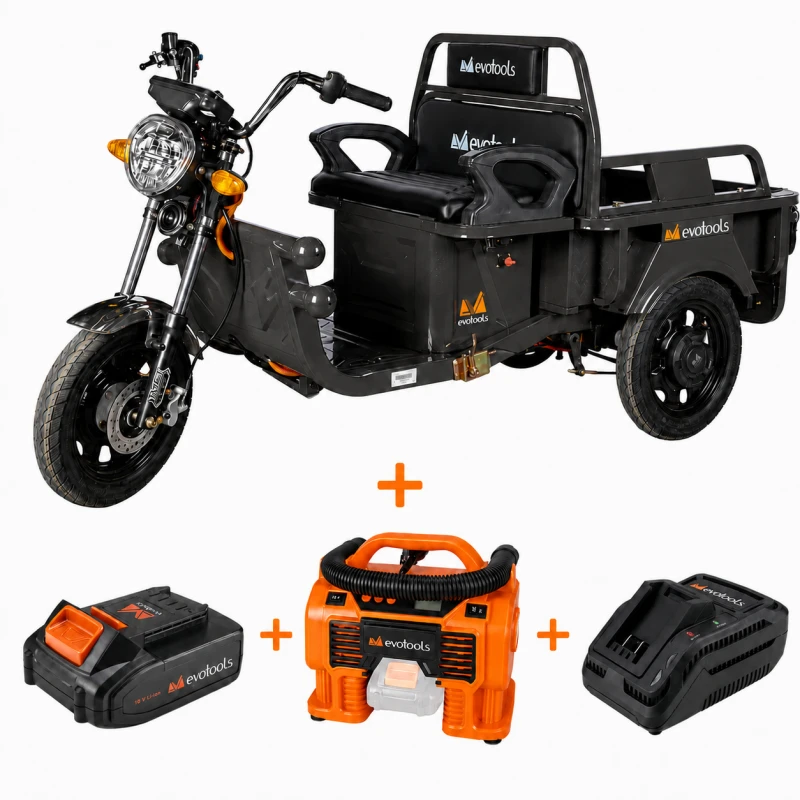 Triciclu Electric Cargo TRCC800 – 800W, Autonomie 45 km, viteza maxima de 25 km/h, conform reglementarilor UE, fara permis