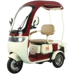 Triciclu Electric EvoTools, TRP1000CD Alb-Rosu, 1000W, 60V 20Ah, Autonomie, 56 km, viteza maxima de 25 km/h, conform reglementarilor UE, fara permis