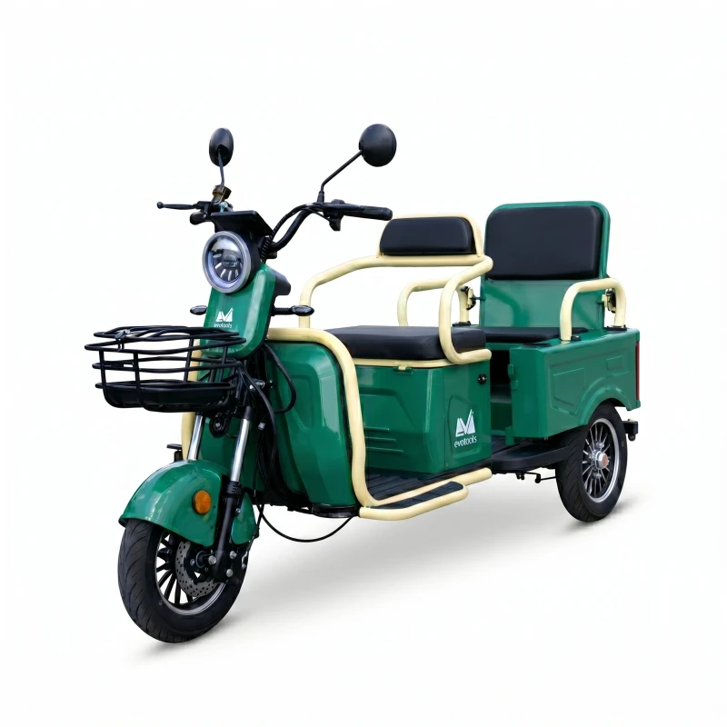 Triciclu electric Evotools TRCC1200, 1200W, baterie 60V20Ah, autonomie 52 KM, viteza maxima de 25 km/h, conform reglementarilor UE, fara permis