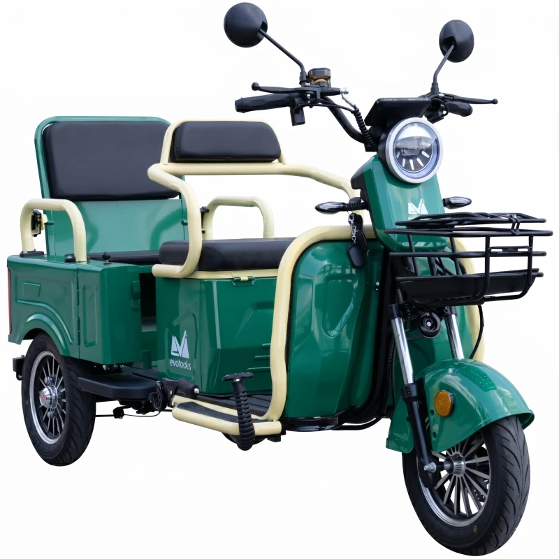 Triciclu electric Evotools TRCC1200, 1200W, baterie 60V20Ah, autonomie 52 KM, viteza maxima de 25 km/h, conform reglementarilor UE, fara permis