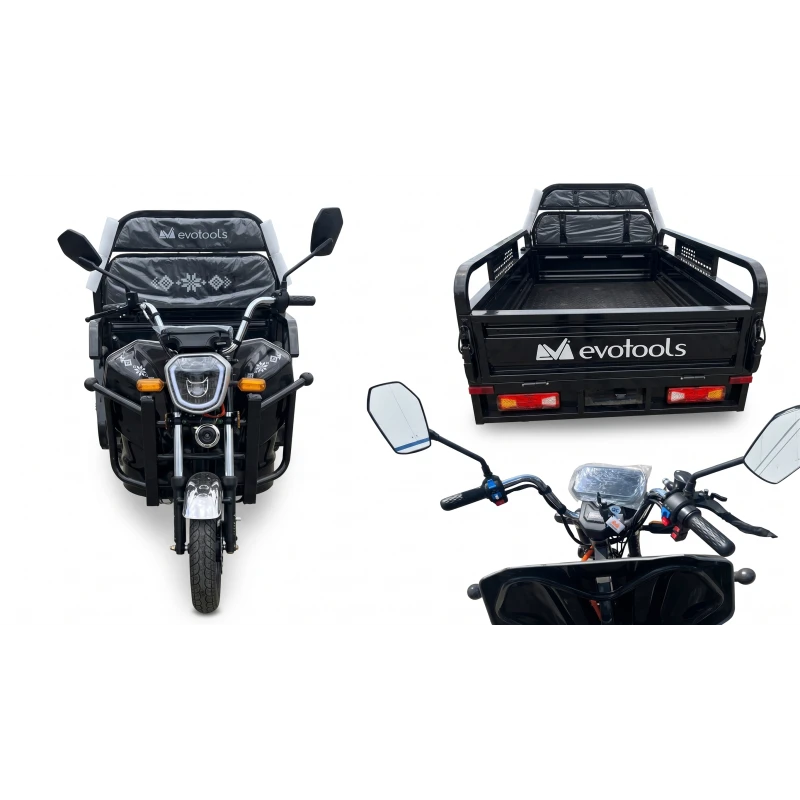 Triciclu Electric Cargo TRCC1000, putere maxima 2000W, 60V/45Ah, Autonomie 72 km, 520 kg, viteza maxima de 25 km/h, conform reglementarilor UE, fara permis