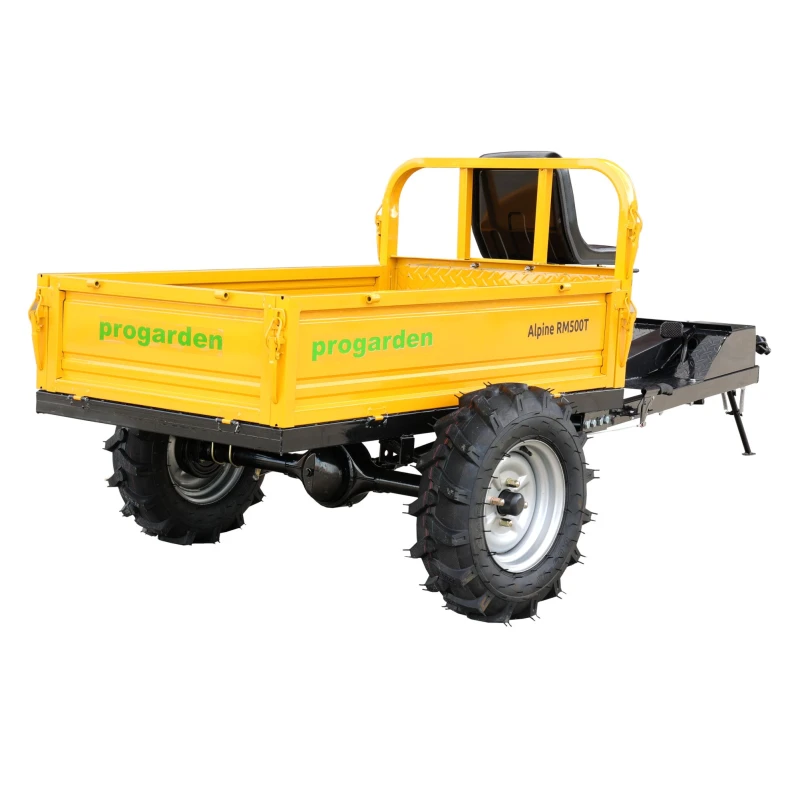 ProGARDEN Alpine RM500T Remorca cu tractiune G2, 500kg, 1 osie, prindere bolt pentru motocultor, roti profil agricol 6.00-12, 4 prezoane