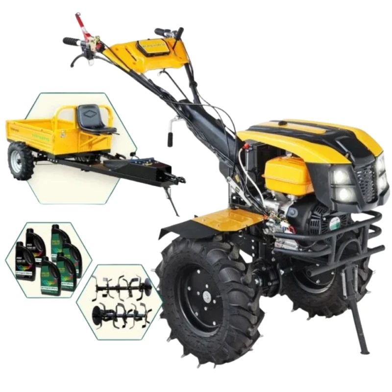 ProGARDEN Pachet Campo 1873 Alpine V2 Motocultor 18CP + RM500T Remorca + 6L Ulei