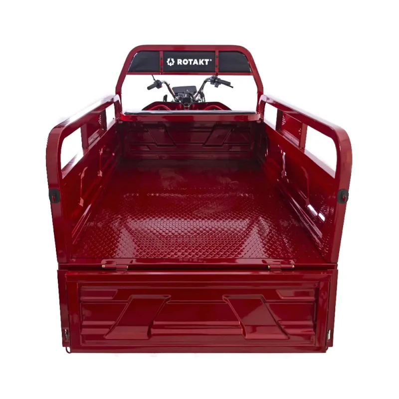 Tricicleta electrica Gulliver autonomie 90 km viteza 25 km/h bena basculabila obloane rabatabile putere 2000W acumulatori 72V/58Ah, reductor pentru greu si usor mecanic
