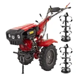 Motocultor Rotakt Goliath RO17RE-2P pornire electrica motor 17CP, 2 prize putere, o priza PTO sincronizată pentru 4×4, latime lucru 135 cm freze roti cauciuc 5.00-12
