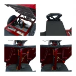 Tricicleta electrica Rotakt Nautilus, autonomie 70 Km, viteza 25 km/h, bena basculabila, putere 1600W, acumulatori 60v/32Ah, culoare visinie, fara permis, reductor pentru greu si usor mecanic