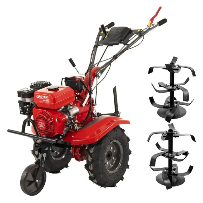 Motocultor Rotakt Gardian RO110RVE cu pornire electrica , 8.0CP, benzina, latime de lucru 560-900mm, freze si roti de cauciuc 500-8