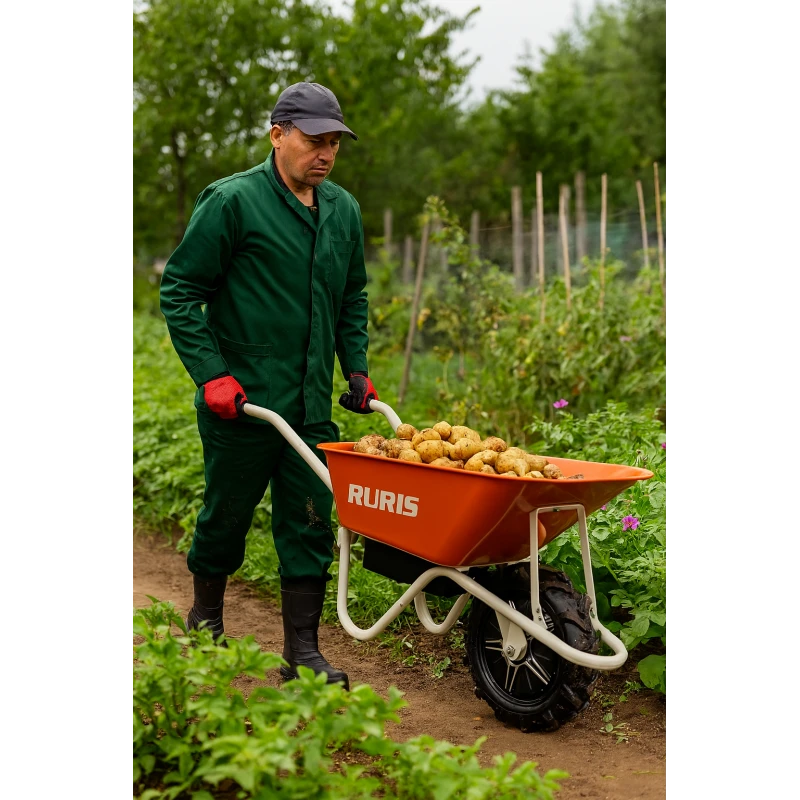 Roaba Autopropulsata Electrica RURIS RTS 2000 – Motor 500W, Baterie 24V/12Ah, Autonomie 8h, Capacitate 150 kg, Basculare Manuala