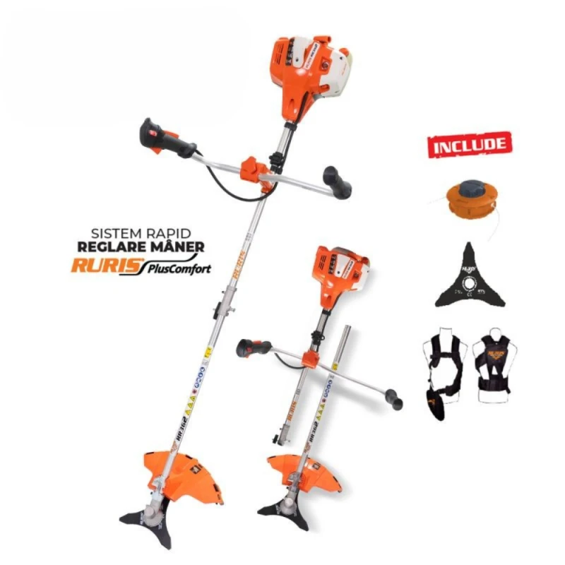 Motocositoare pe benzina RURIS RR362, motor KHUMMA, 2 timpi, 36.3 CC, 2.4 CP, diametru taiere 255 mm, rezervor 1 litru, aprindere electronica