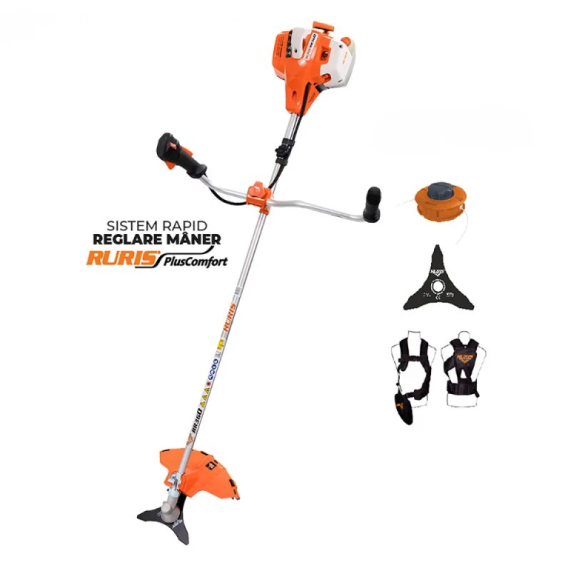 Motocositoare pe benzina RURIS RR360, motor KHUMMA, 2 timpi, 36.3 CC, 2.4 CP, diametru taiere 255 mm, rezervor 1 litru, aprindere electronica