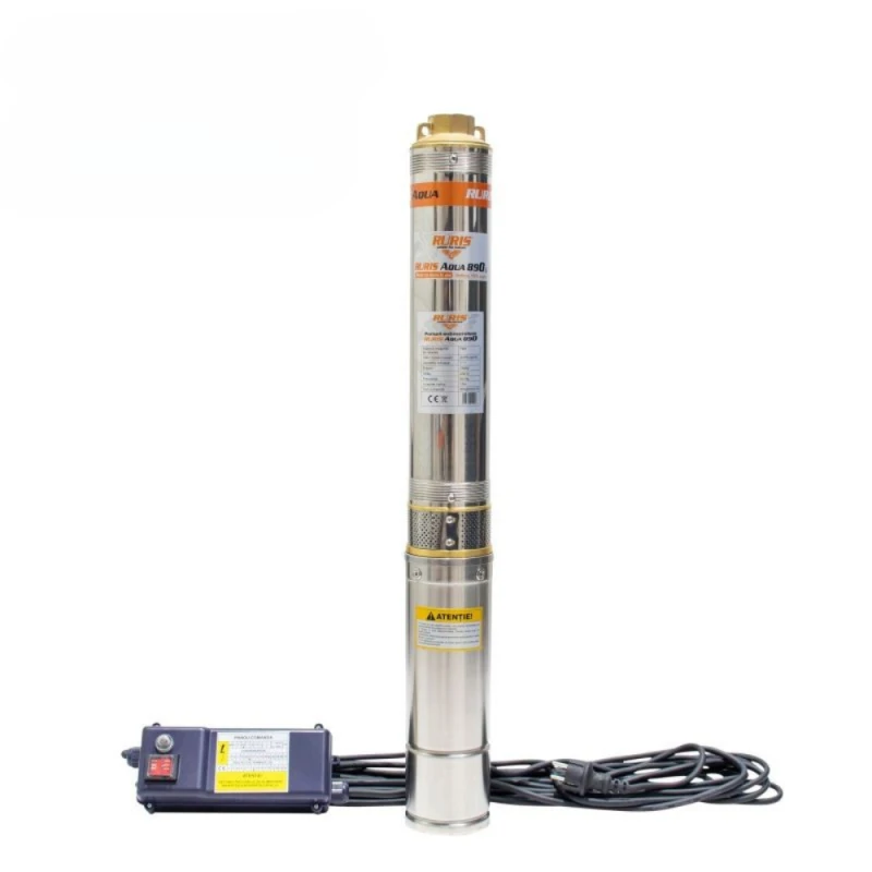 Pompa submersibila RURIS AQUA 890, pentru apa curata, 750 W, inaltime maxima refulare 79 m, debit 4 mc/h, carcasa inox