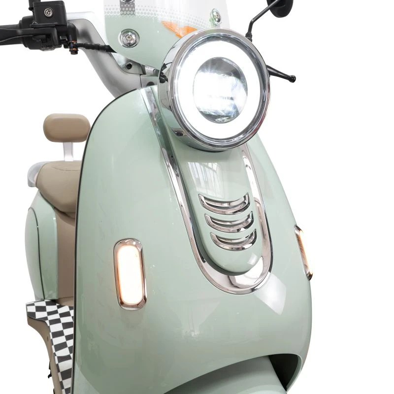 Scuter Electric RURIS Pilot SX790 Verde Retro, motor 800 W, baterie 48V20Ah, autonomie pana la 70 km, viteza maxima de 25 km/h, conform reglementarilor UE, fara permis