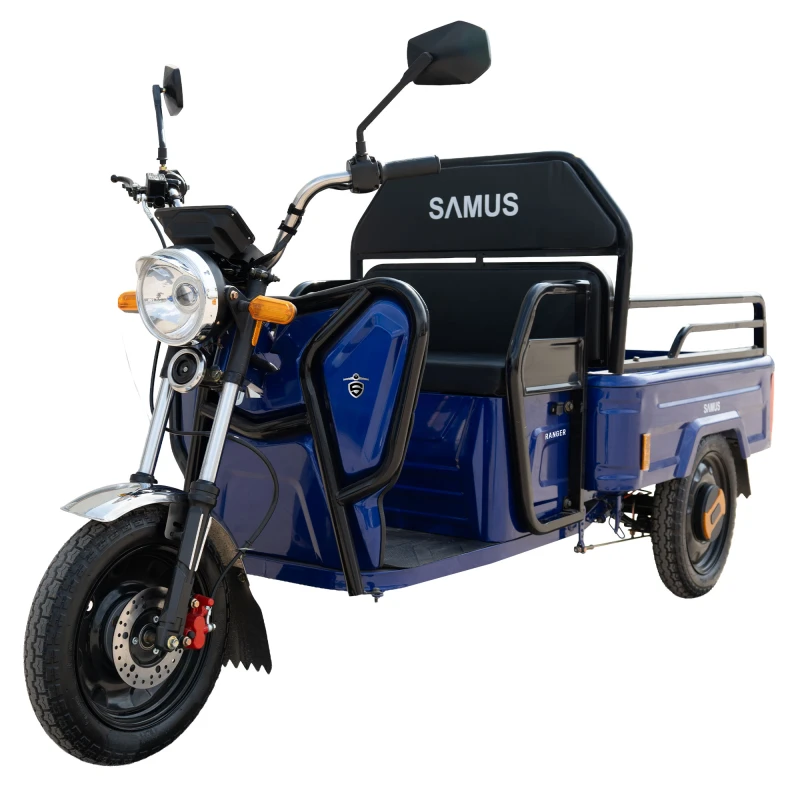 Triciclu electric, Samus Cargo RANGER-25-1.1-72V32-Blue, putere maxima 3600W, acumulator 72V 32Ah, autonomie 60 km, viteza maxima de 25 km/h, conform reglementarilor UE, fara permis