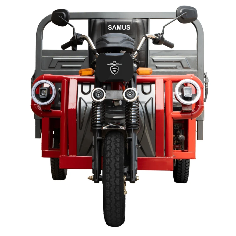Triciclu electric, Samus Cargo TEXAS-25-1.7-72V58-Red-Dark Silver, putere maxima 4000W, acumulator 72V 58Ah, autonomie 70 km, viteza maxima de 25 km/h, conform reglementarilor UE, fara permis